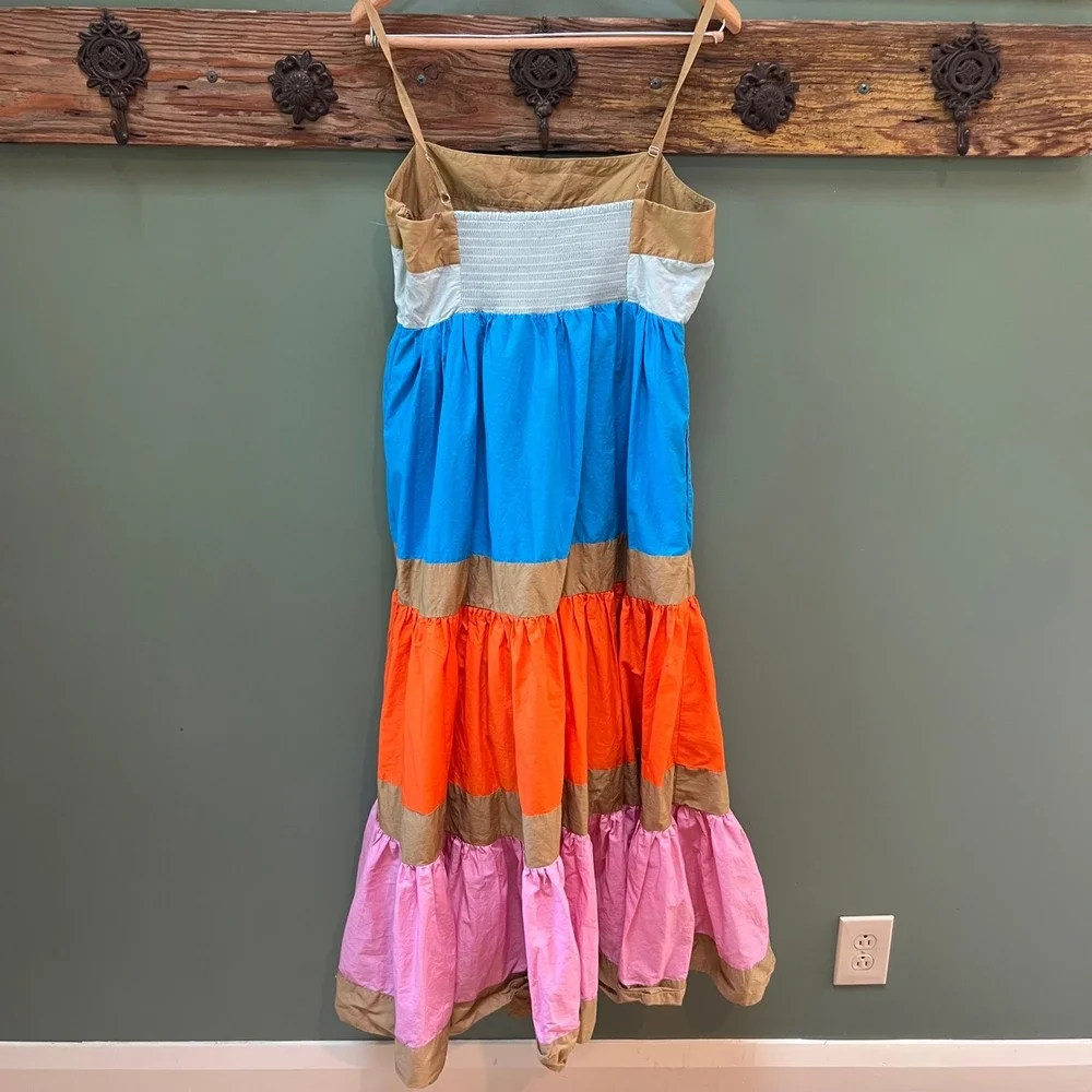 J. Crew Maxi Dress Size 6 Sleeveless Colorblock Tiered Casual Party‎ - Picture 3 of 7